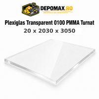 Plexiglas transparent 0100 PMMA turnat 20 x 2030 x 3050 mm